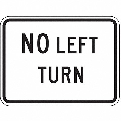 No Left Turn Traffic Sign 18 x 24 MPN:R3-2P-24HA