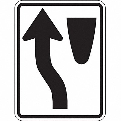 Merge Left Traffic Sign 24 x 18 MPN:R4-8-18HA