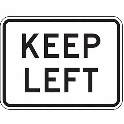 Keep Left Traffic Sign 18 x 24 MPN:R4-8P-24HA