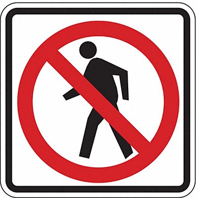 No Pedestrian Crossing Sign 24 x 24 MPN:R9-3A-24HA