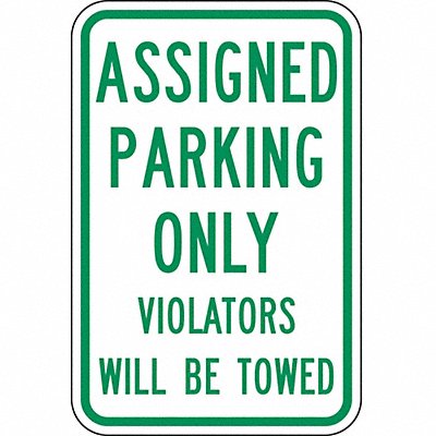 Assigned Parking Only Sign 18 x 12 MPN:RP-010-12HA