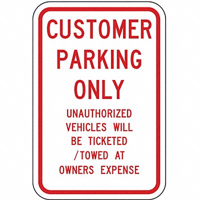 Customer Parking Sign 24 x 18 MPN:RP-017-RW-18HA