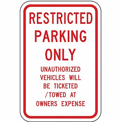 Tow Zone No Parking Sign 18 x 12 MPN:RP-065-RW-12HA