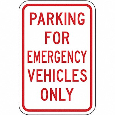 Emergency Vehicle Parking Sign 18 x 12 MPN:RP-120-12HA