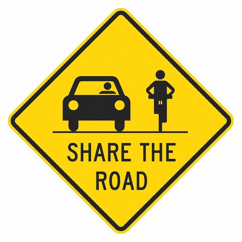 Share The Road Traffic Sign 24 x 24 MPN:T1-1030-DG_24x24