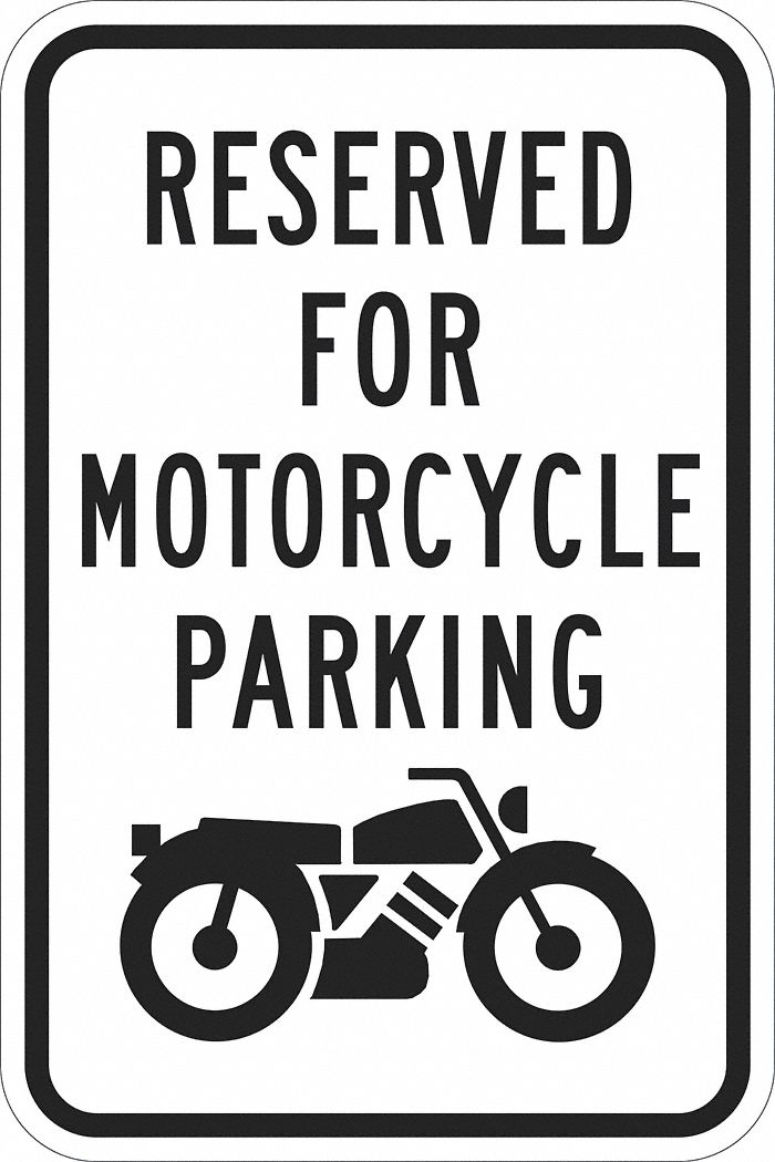 Motorcycle Parking Sign 18 x 12 MPN:T1-1192-DG_12x18