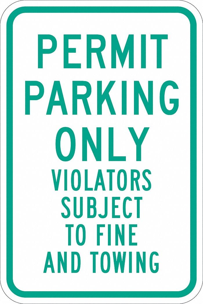 Permit Parking Sign 18 x 12 MPN:T1-1195-EG_12x18