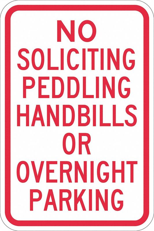 No Overnight Parking Sign 18 x 12 MPN:T1-1210-DG_12x18