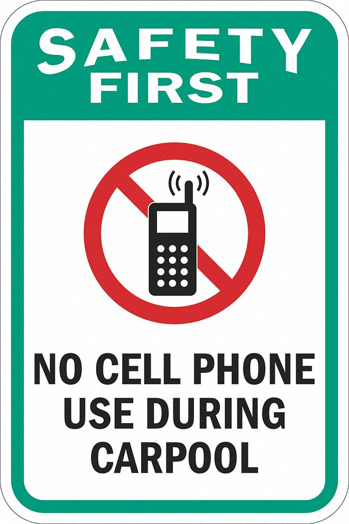 No Cell Phones Traffic Sign 18 x 12 MPN:T1-1304-EG_12x18