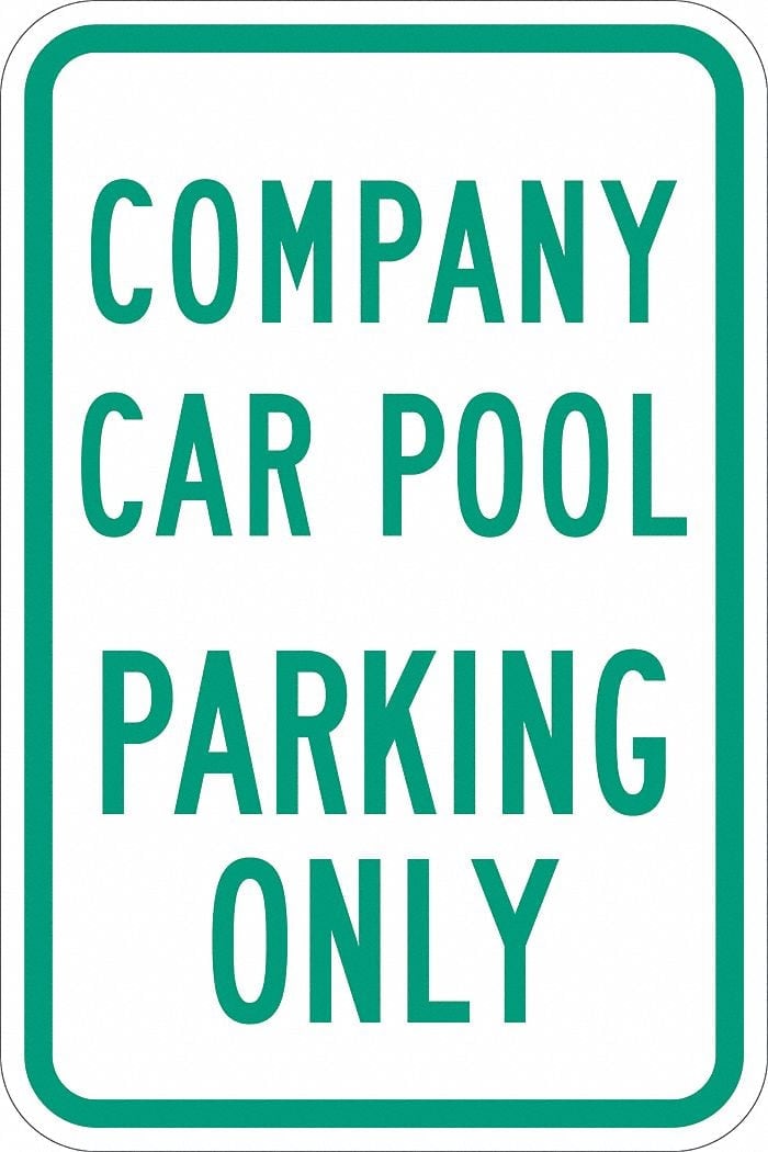 Car Pool Parking Sign 18 x 12 MPN:T1-1314-EG_12x18