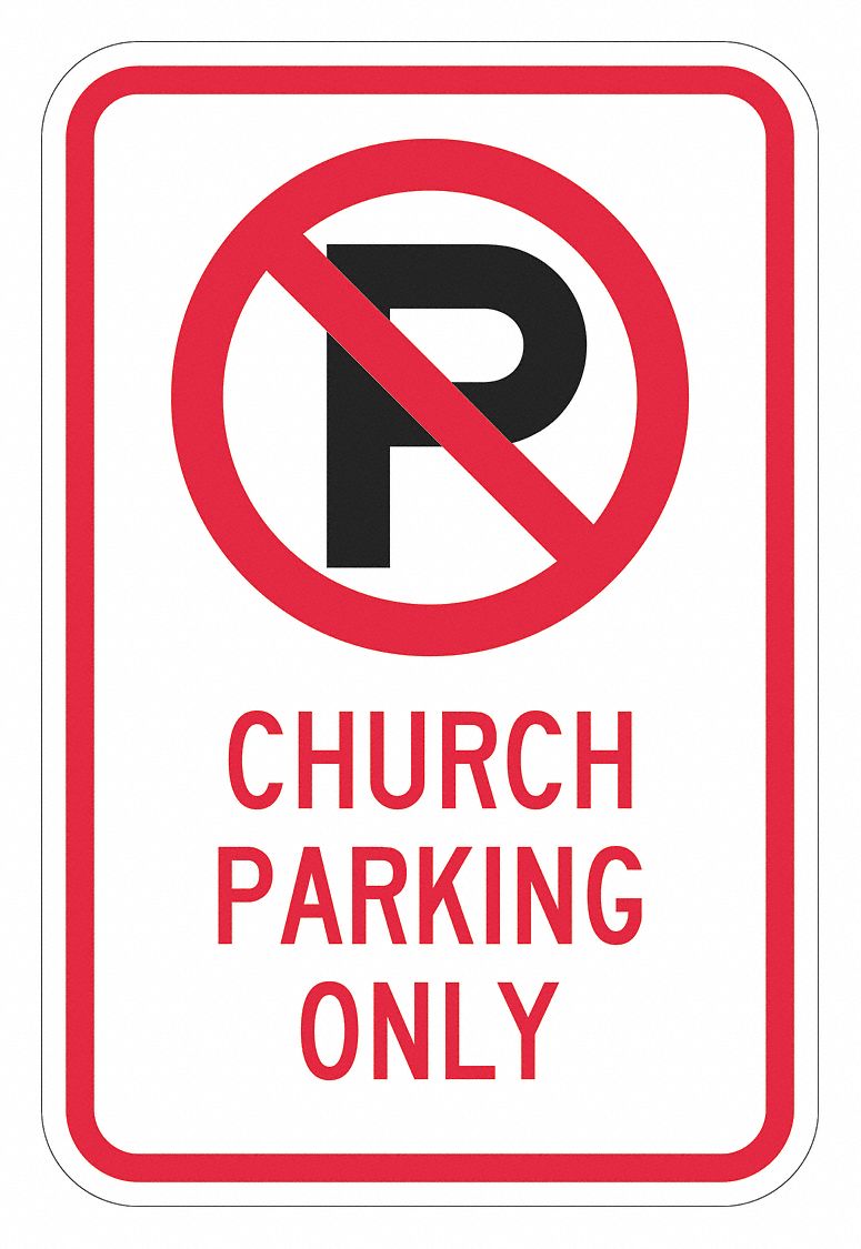 Church Parking Sign 18 x 12 MPN:T1-1486-DG_12x18