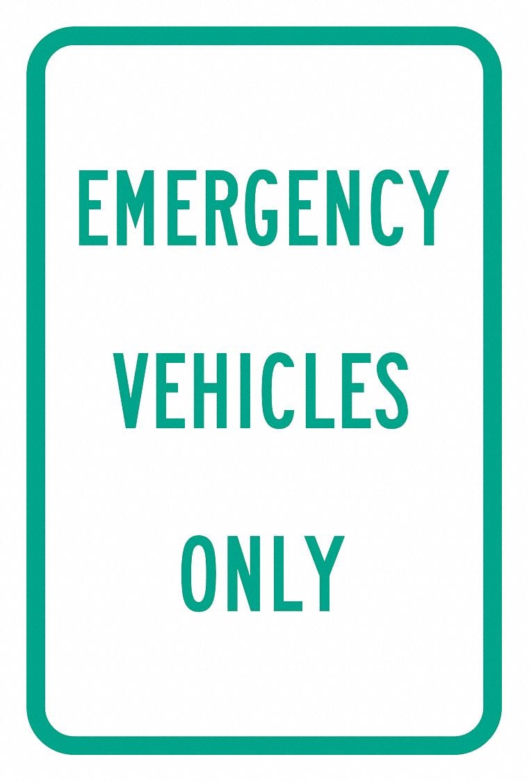 Emergency Vehicle Parking Sign 18 x 12 MPN:T1-1813-EG_12x18