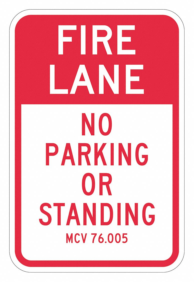 Fire Lane No Parking Sign 18 x 12 MPN:T1-2819-DG_12x18