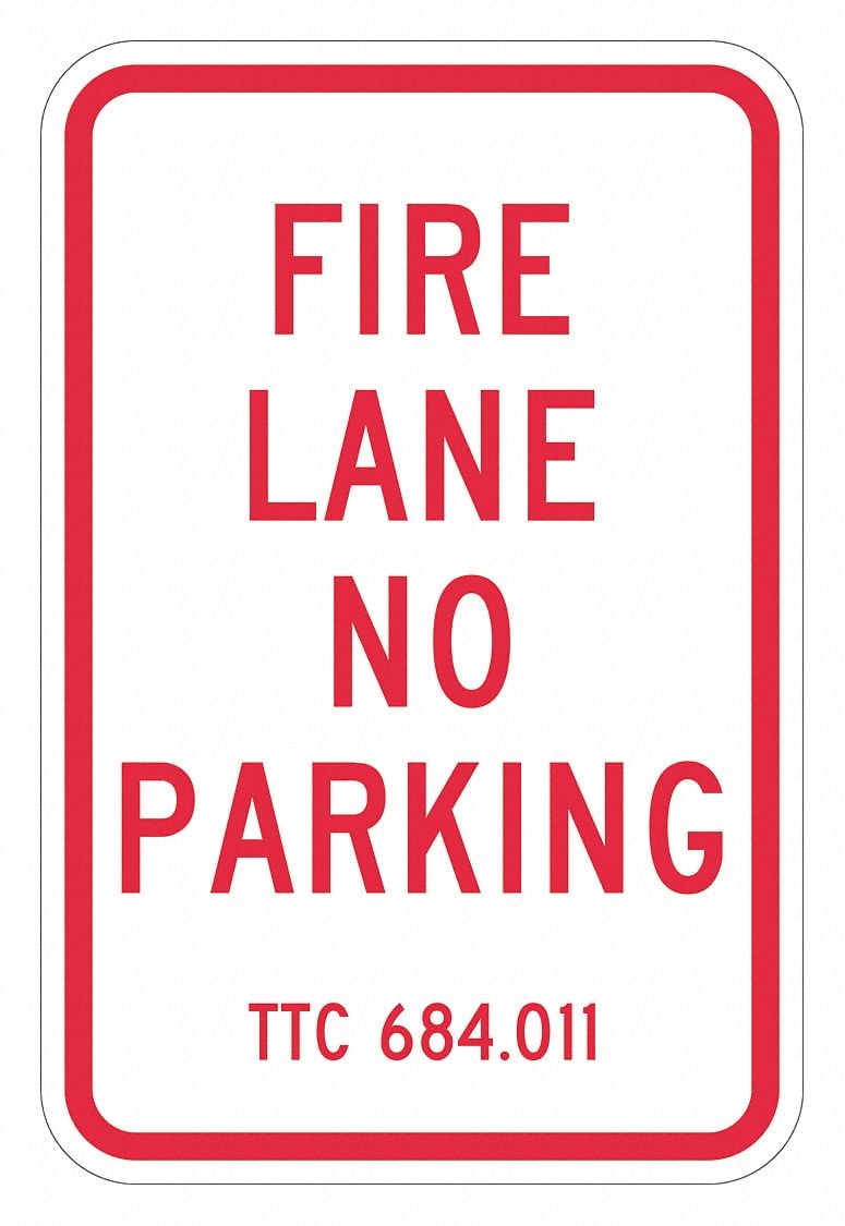 Fire Lane No Parking Sign 18 x 12 MPN:T1-2820-DG_12x18