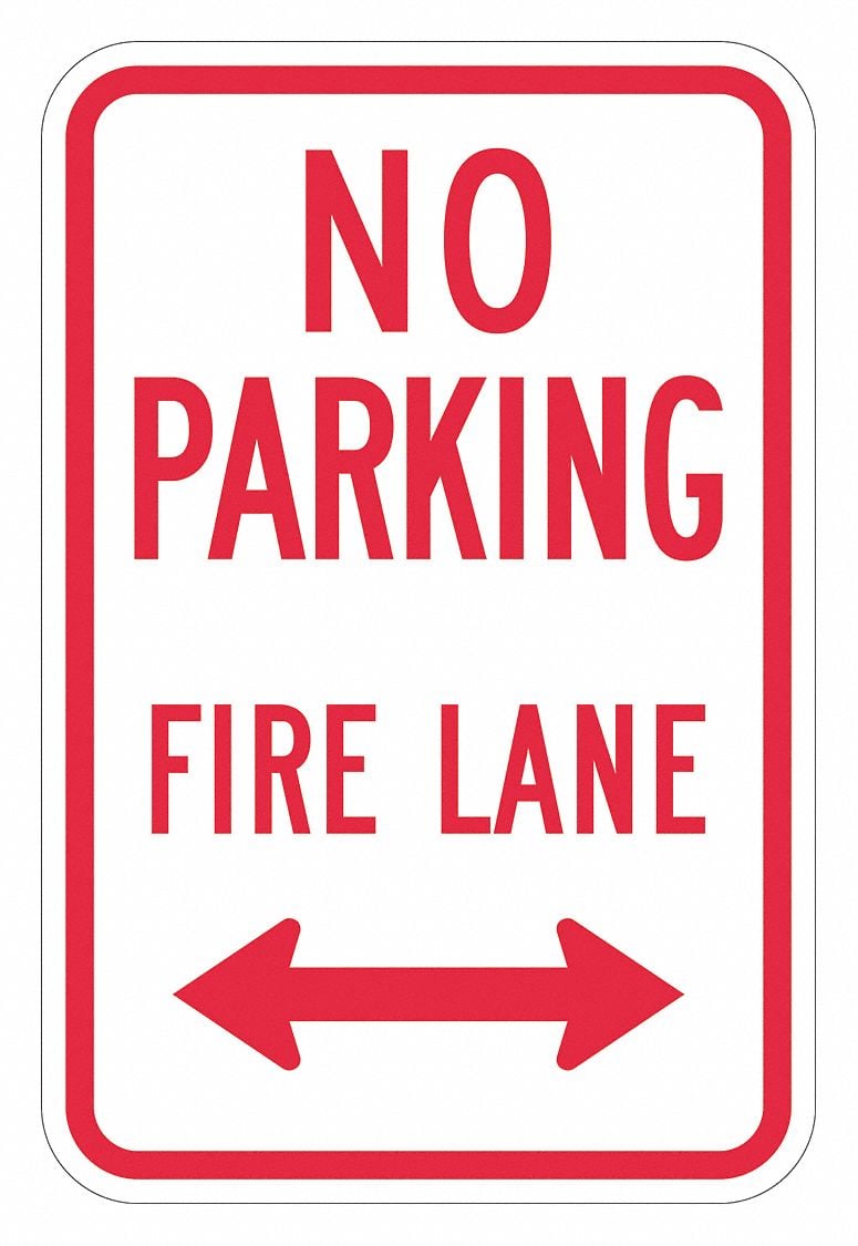 No Parking Fire Lane Sign 18 x 12 MPN:T1-2846-DG_12x18