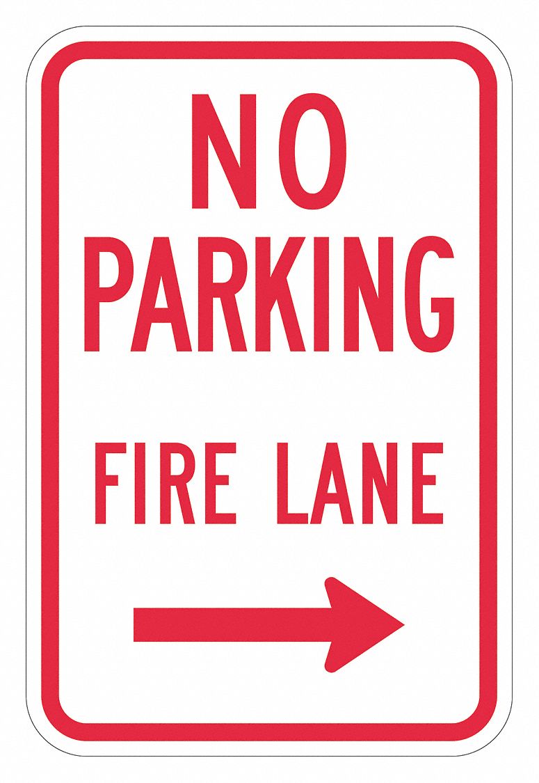 No Parking Fire Lane Sign 18 x 12 MPN:T1-2847-DG_12x18