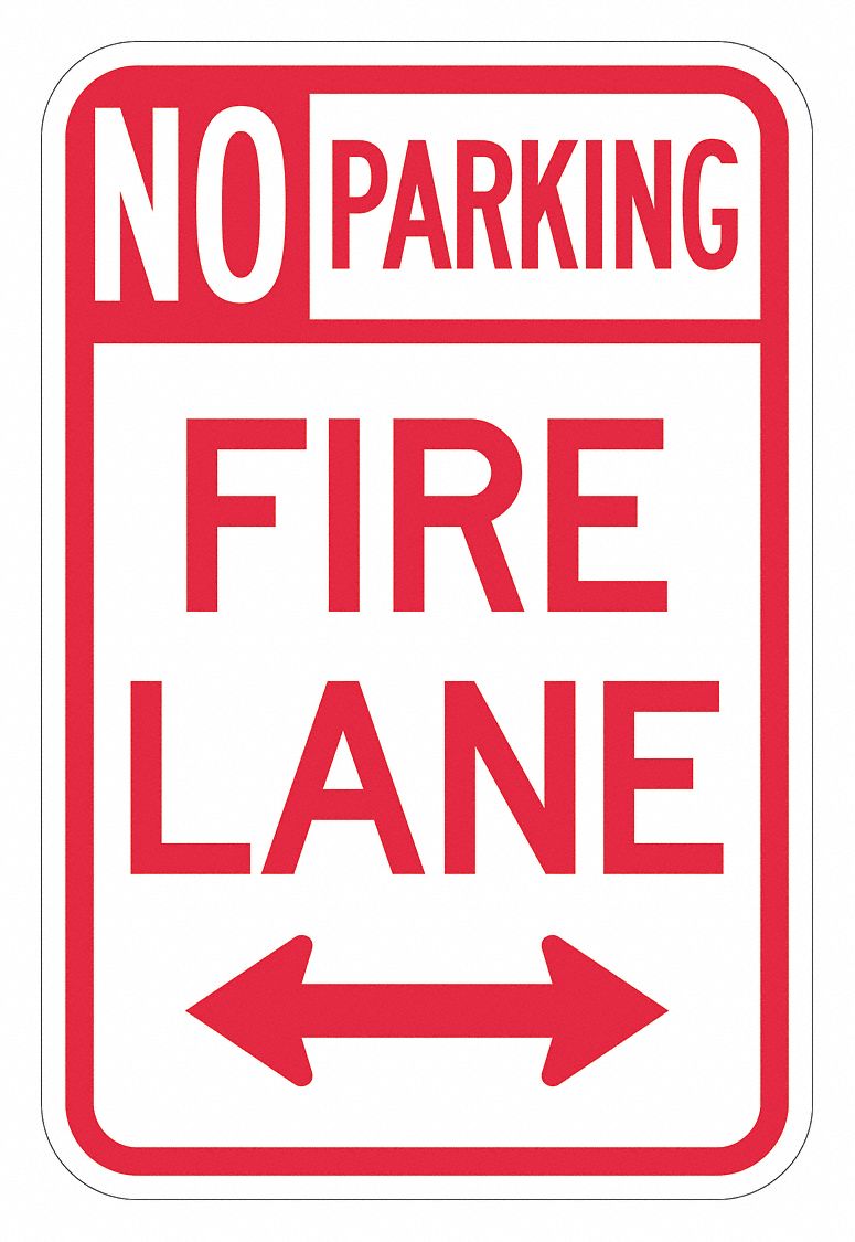 No Parking Fire Lane Sign 18 x 12 MPN:T1-2857-DG_12x18