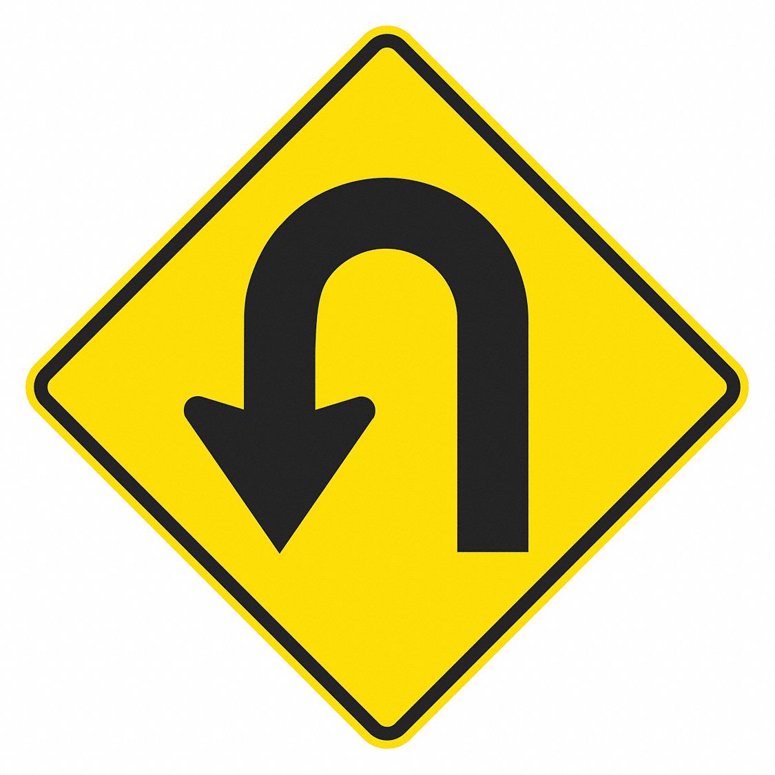 Hairpin Curve Left Traffic Sign 24 x24 MPN:T1-6075-DG_24x24