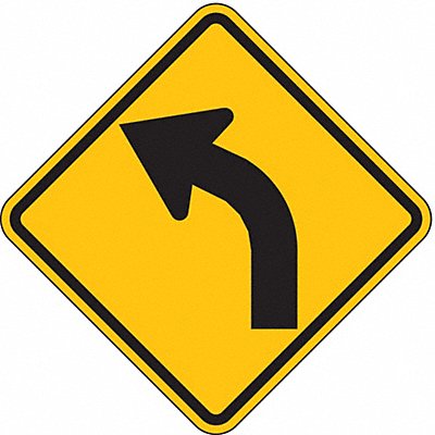 Left Curve Traffic Sign 12 x 12 MPN:W1-2L-12HA