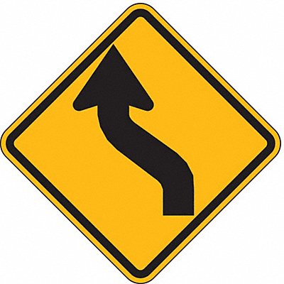 Reverse Curve left Traffic Sign 12 x12 MPN:W1-4L-12HA