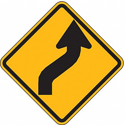 Reverse Curve Right Traffic Sign 12 x12 MPN:W1-4R-12HA