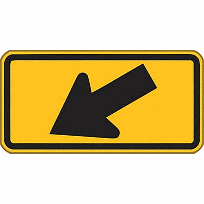 Left Downward Arrow Traffic Sign 12 x24 MPN:W16-7PL-24HA