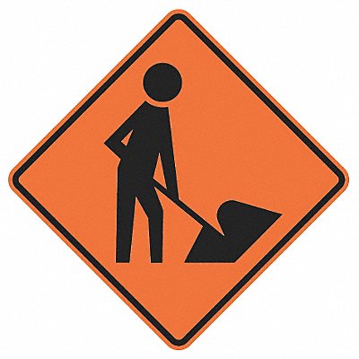 Worker w/Shovel Traffic Sign 36 x 36 MPN:W21-1A-36HA