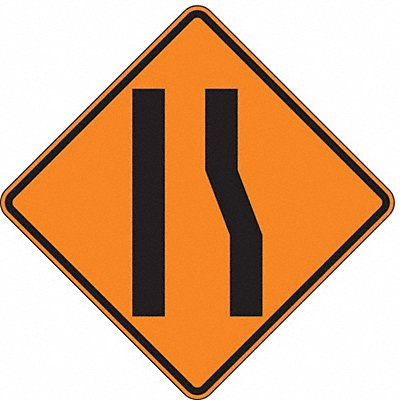 Right Lane Ends Traffic Sign 30 x 30 MPN:W4-2R-BO-30HA