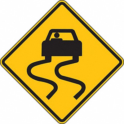 Slippery When Wet Traffic Sign 24 x 24 MPN:W8-5-24HA