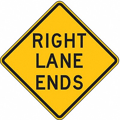 Right Lane Ends Traffic Sign 24 x 24 MPN:W9-1R-24HA