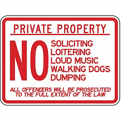 Rflctv No Trespassing Sign 18x24in Alum MPN:373-H-39-2418