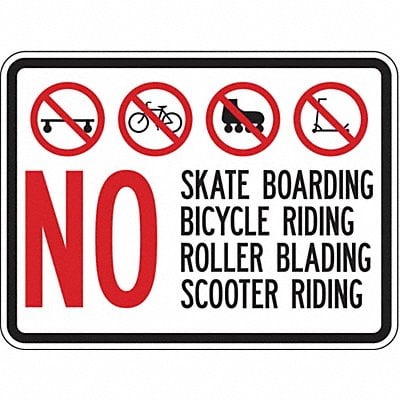 Rflctv No Skateboards Sign 18x24in Alum MPN:BI-023-24HA