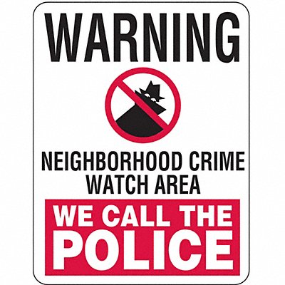 Rflctv Crime Watch Warning Sign 18x24in MPN:CW-014-18HA