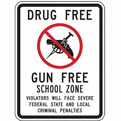 Reflective Drug Free Sign 18x12in Alumin MPN:DF-026-12HA