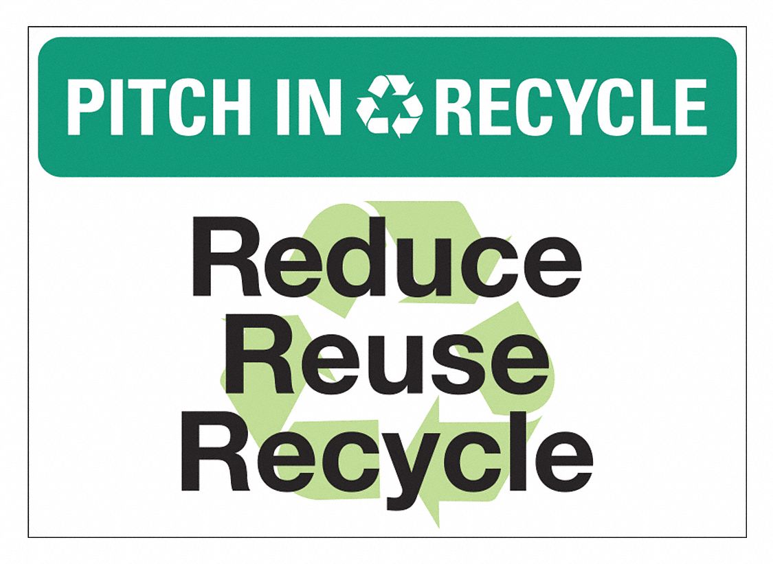 Pitch In  Recycle Sign 10 x 14 in PK5 MPN:LCU1-0138-ED-PK5_14x10