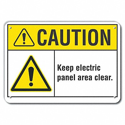 Rflct Elec Panel Caut Sign 7x10in Alum MPN:LCU3-0040-RA_10x7