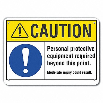 Rflct PPE Caution Sign 10x14in Alum MPN:LCU3-0051-RA_14x10