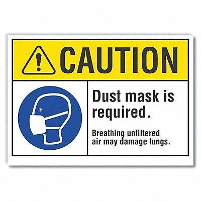 Dust Mask Caution Rflct Label 7inx10in MPN:LCU3-0067-RD_10x7