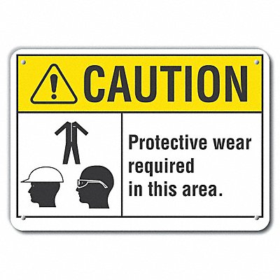 Rflct PPE Caution Sign 7x10in Aluminum MPN:LCU3-0113-RA_10x7