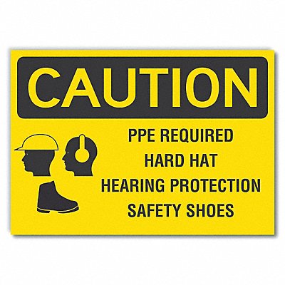 PPE Caution Rflct Label 7 in x 10 in MPN:LCU3-0185-RD_10x7