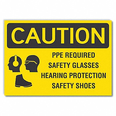 Ppe Caution Rflctv Label 7inx10in MPN:LCU3-0186-RD_10x7