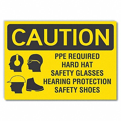 Ppe Caution Rflctv Label 7inx10in MPN:LCU3-0188-RD_10x7