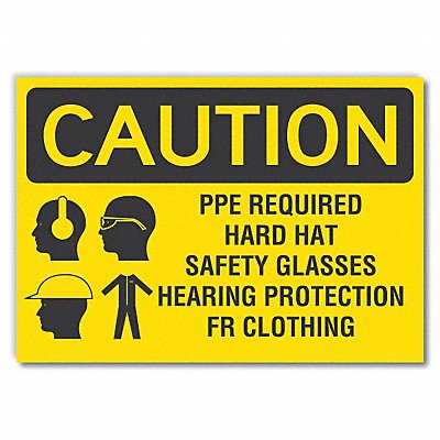 PPE Caution Rflct Label 7 in x 10 in MPN:LCU3-0190-RD_10x7