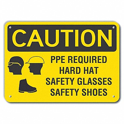 Caution Sign 7 in x 10 in Aluminum MPN:LCU3-0191-RA_10x7