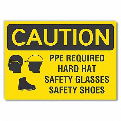 Ppe Caution Rflctv Label 7inx10in MPN:LCU3-0191-RD_10x7