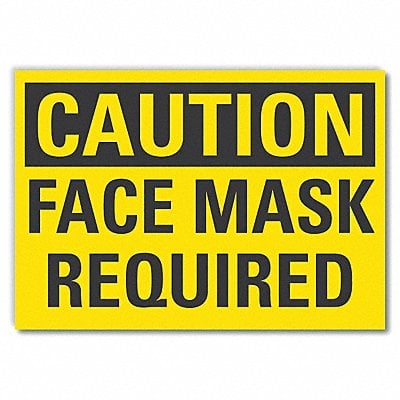 Face Mask Caution Rflct Label 7inx10in MPN:LCU3-0253-RD_10x7