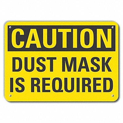 Rflct Dust Mask Caution Sign 7x10in Alum MPN:LCU3-0271-RA_10x7