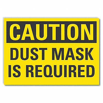 Dust Mask Caution Rflct Label 7inx10in MPN:LCU3-0271-RD_10x7