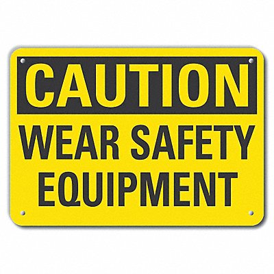 Rflct PPE Caution Sign 7x10in Aluminum MPN:LCU3-0277-RA_10x7