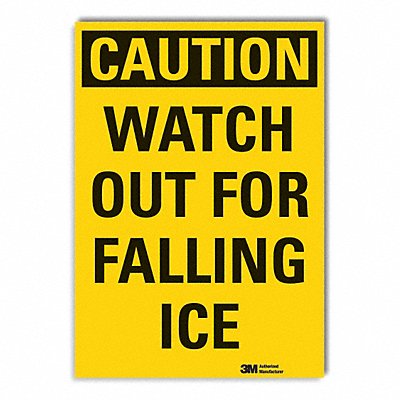 Icy Caution Rflct Label 10 in x 14 in MPN:LCU3-0302-RD_14x10